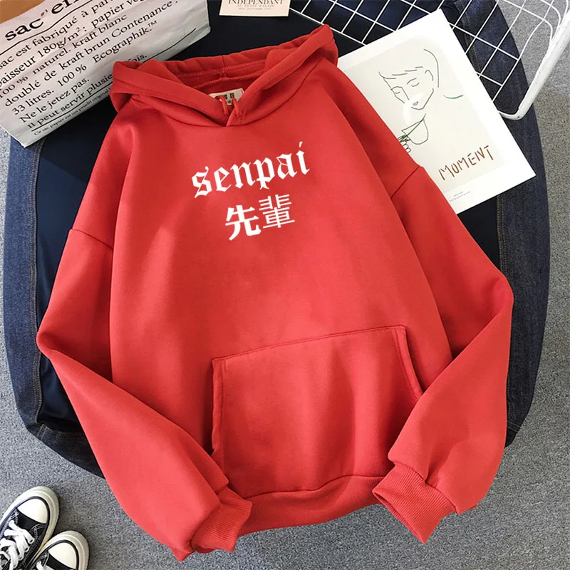 SENPAI Japonski Ulične Prevelik pulover s kapuco Majica Več Barve Ženske Harajuku Hoody Zimski Pulover Sudadera Hombre