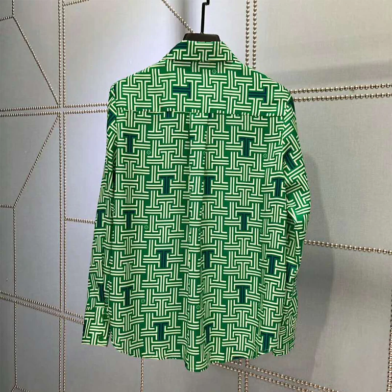 SEQINYY Zeleno Obleko 2020 Poletje Pomlad Novo Modno Oblikovanje Majica + A-line Midi Krilo Geometrijo Tiskanja Priložnostne Nastavite Elegantno