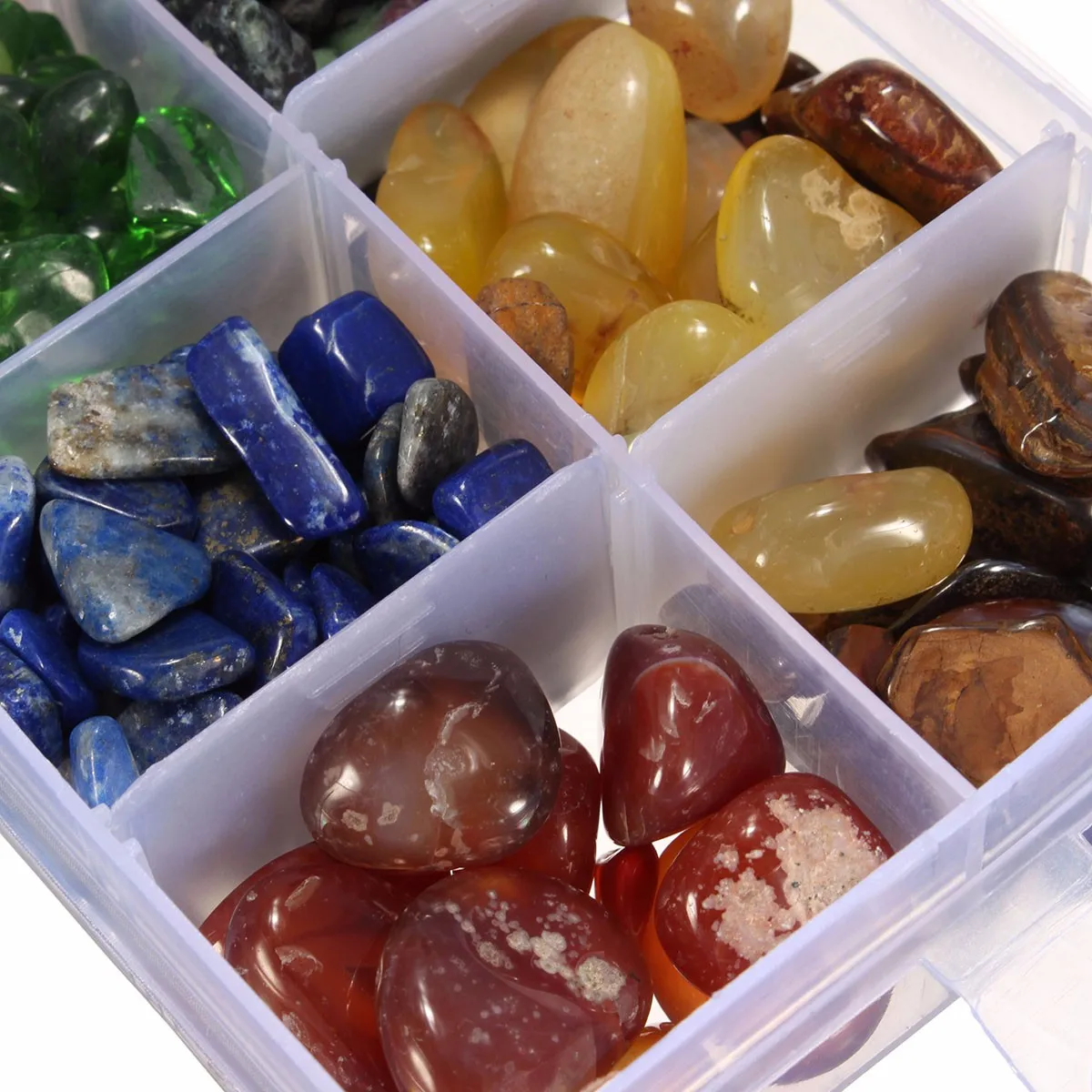 Set 10 Vrst Kamna Čaker Kristal Zdravljenja Padle Naravnih Kvarčni Kristali Kamni Mineralov, Nepravilne Oblike Dekorativni Z Box