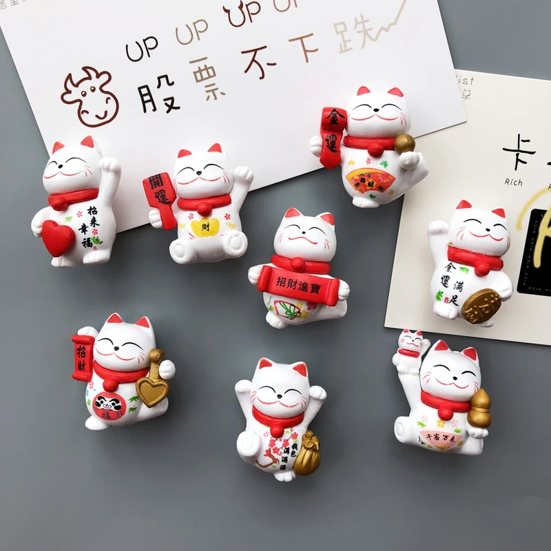 Set osmih Srčkan Hladilnik Magnet prilepite serije Lucky Mačka magnetni prilepite doma dekoracijo ustvarjalno darilo Živali hladilnik nalepke