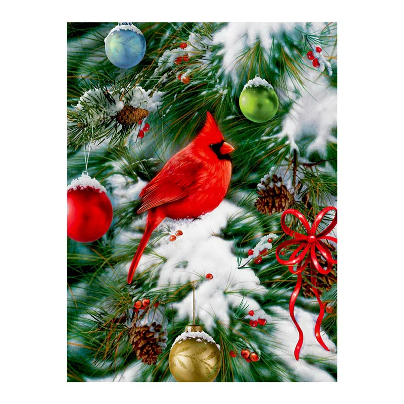 Severni Kardinal Diamond Slikarstvo živali Božič ptica Kvadratni Krog Polni Sveder 5D Diy Mozaik Vezenje Prečni StitchZP-3174