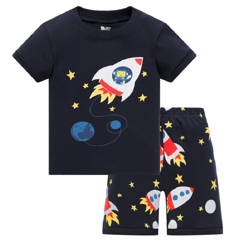 Shark Otroci Pajama Nastavite Fantje Sleepwear 2-8 Let Fantje Pijamas Nastavite Otrok pyjama T-majica + hlače Dojenček Fant Oblačila Sklop