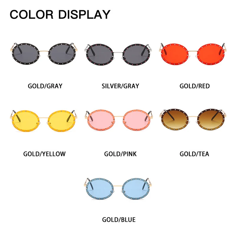 SHAUNA Luksuzni Kristalno Ovalne sončna Očala Ženske Modni Jasno Ocean Objektiv Odtenki UV400