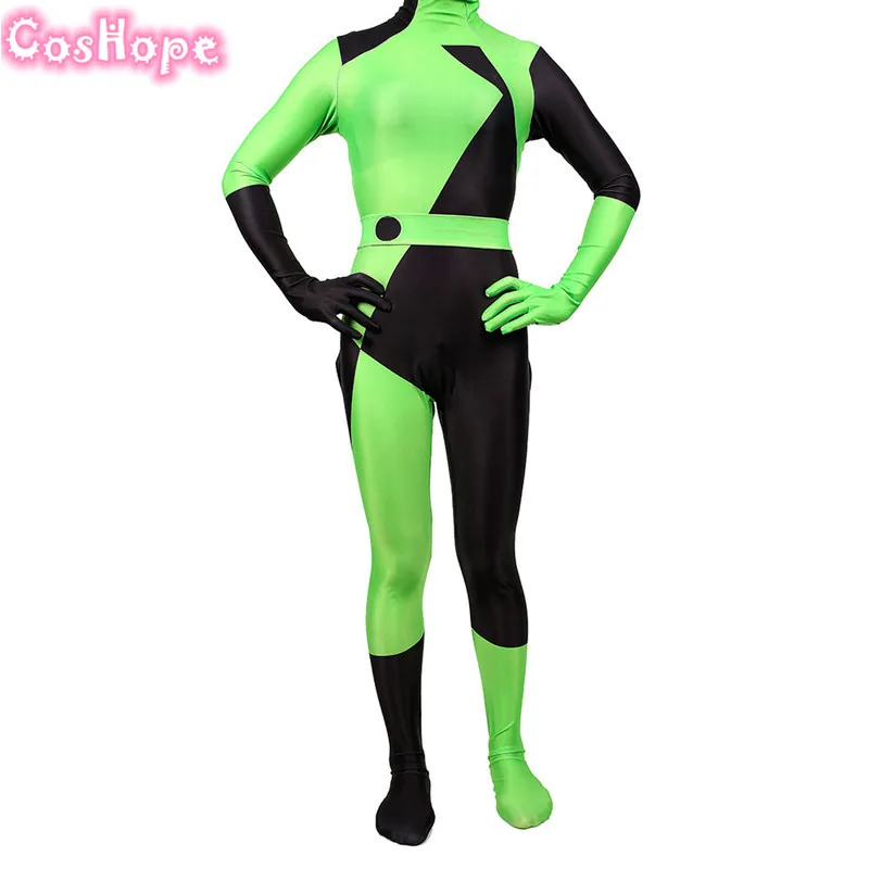 Shego Cosplay Kim Mogoče Cosplay Zentai bo Ustrezala Ženske Halloween Kostumi za Ženske Odraslih Seksi Spandex Bodysuit Jumpsuit Ženske