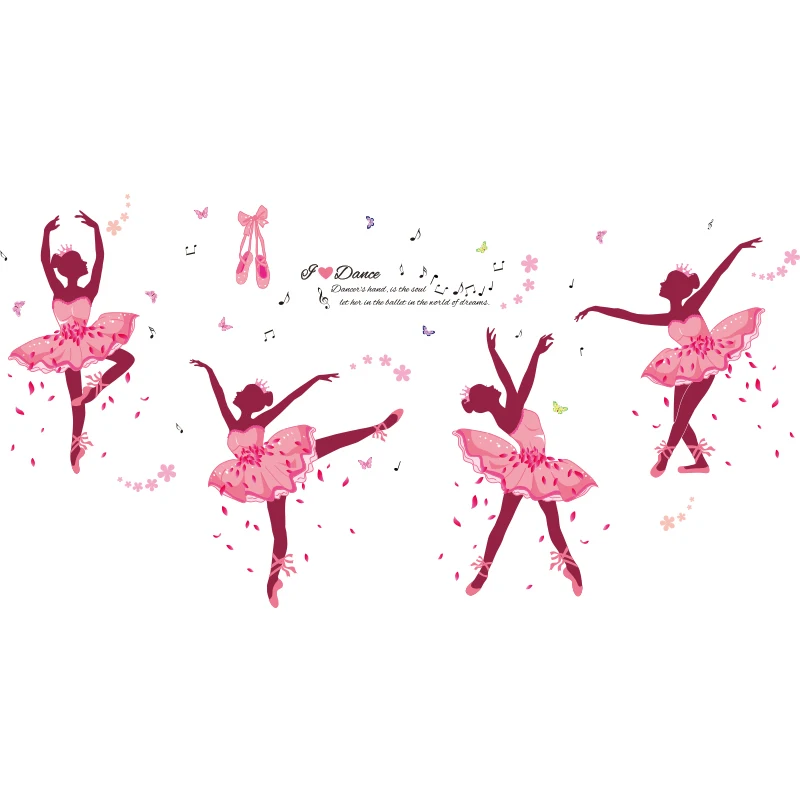 [shijuekongjian] Ballet Dekle Stenske Nalepke DIY Risanka Plesalci, Stene Decals je za Hišo, Otroke Sobe Otroška Spalnica Vrtec Dekoracijo