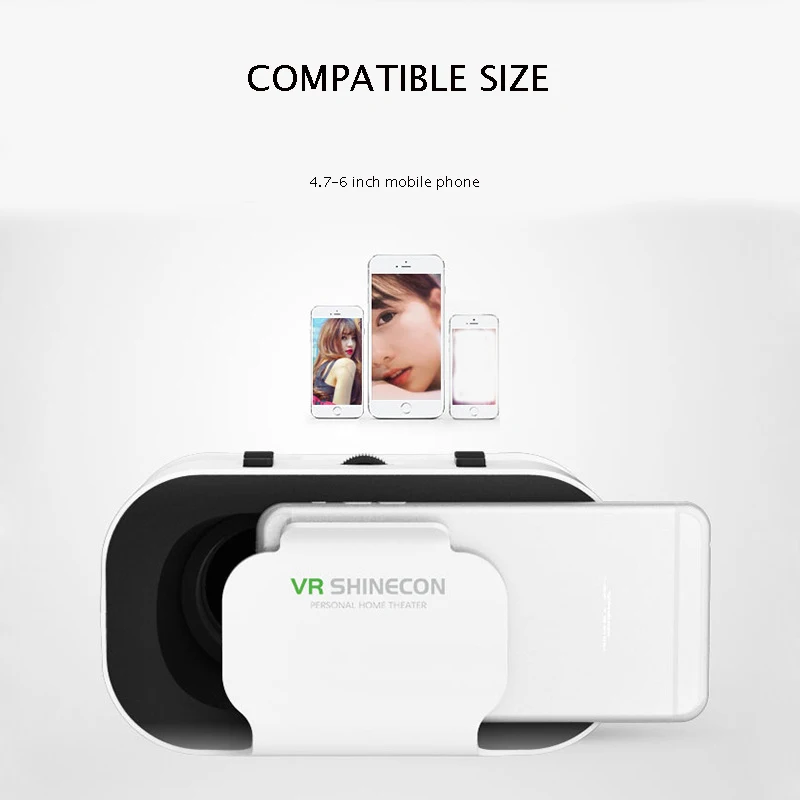 SHINECON VR POLJE 5 Mini VR Očala 3D Očala za Navidezno Resničnost Očala VR Slušalke Za Google kartonske Smartp