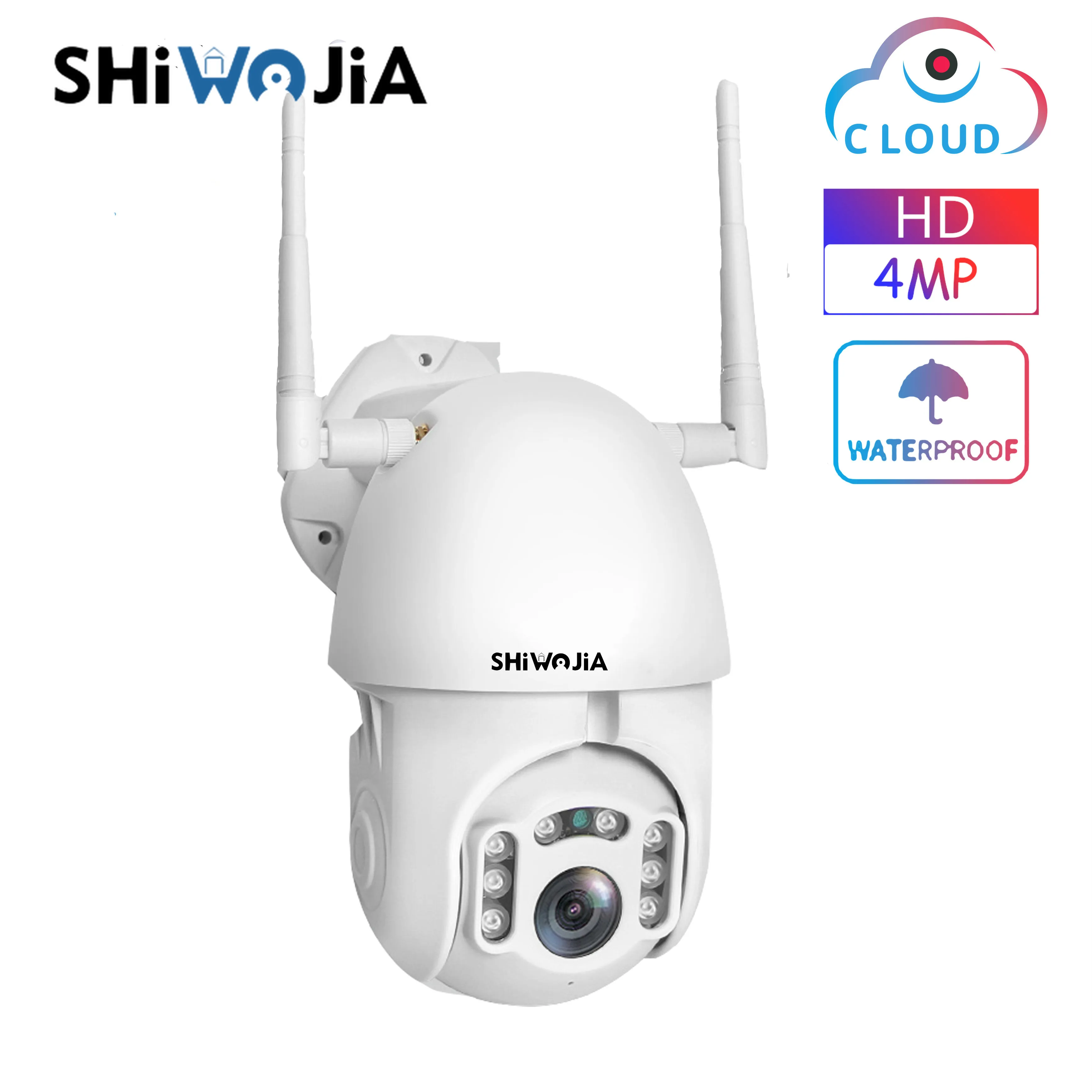 SHIWOJIA 4MP Prostem PTZ Oblak IP Kamera, Wifi Brezžično Varnostne Kamere Nepremočljiva Omrežja, Video Nadzor, CCTV Night Vision