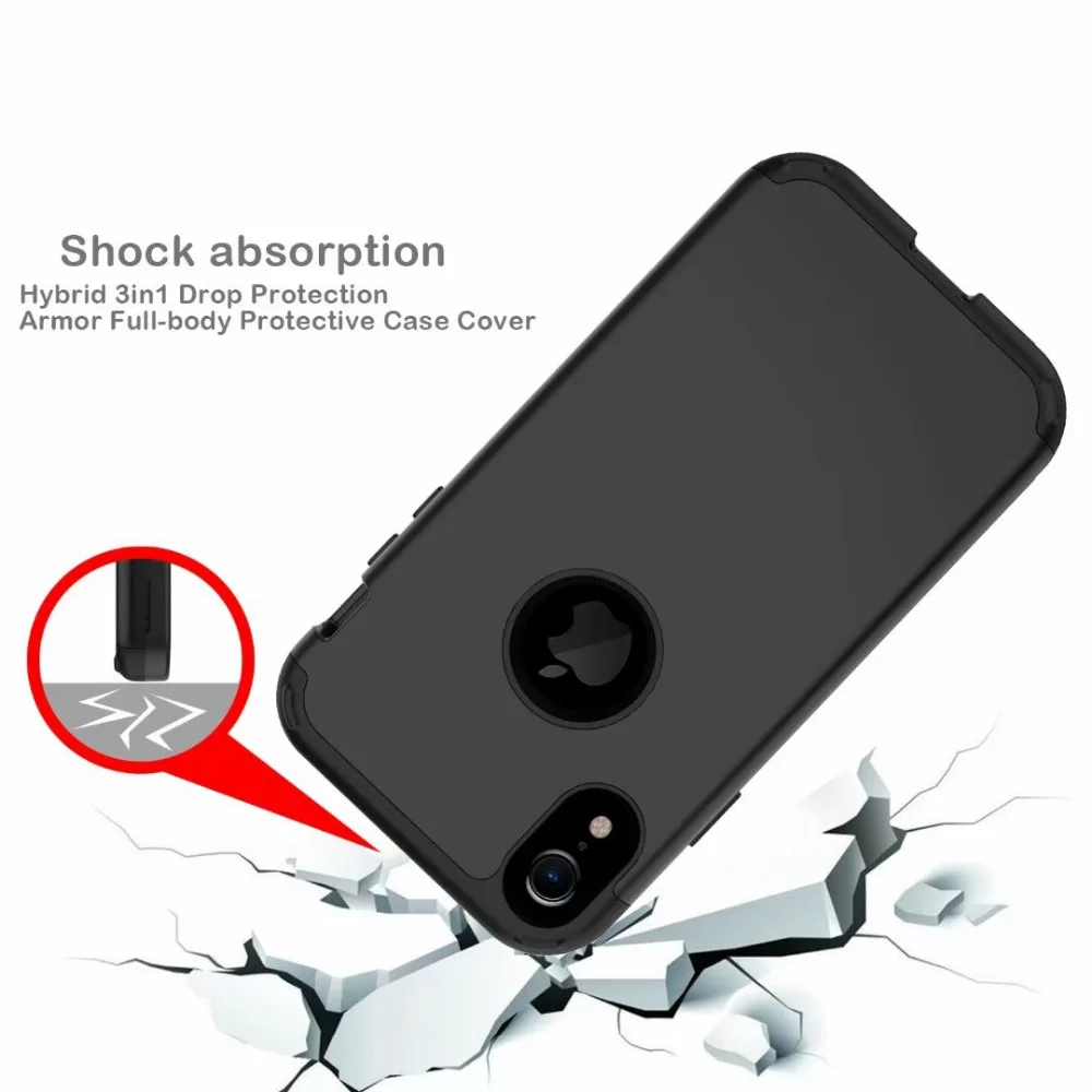 Shockproof Težka Hibrid Oklep Spusti Varstvo Primeru Kritje Za iPhone XR 6.1