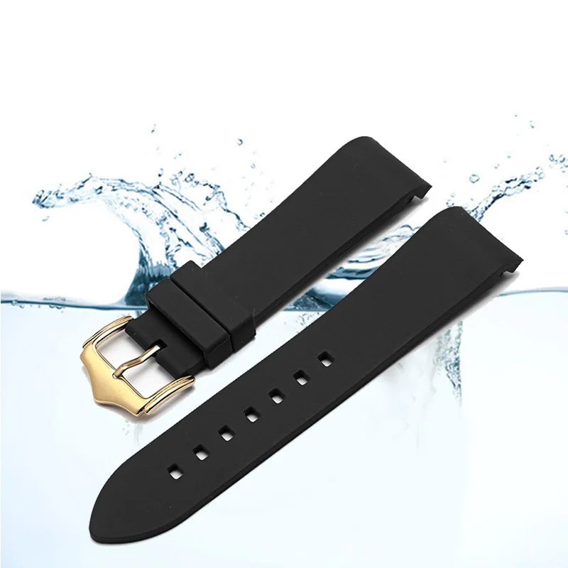 Silikonske gume watchband 18 19 20 21 22 mm črna bela rdeča modra zapestnica univerzalno Loka vmesnik Za moške in ženske manžeta
