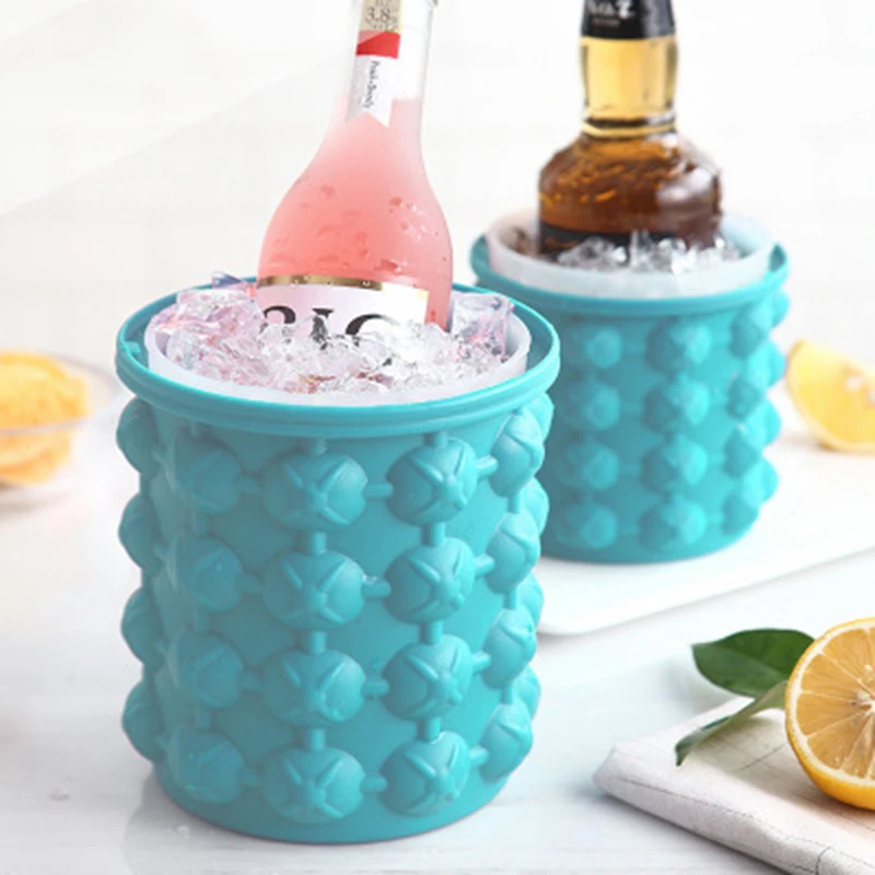 Silikonske Ice Vedro Za Šampanjec Whisky In Pivo Ice Cube Maker Prenosni Vedro Vina Ledom Pivo Barware Orodja Kuhinja Accessorie