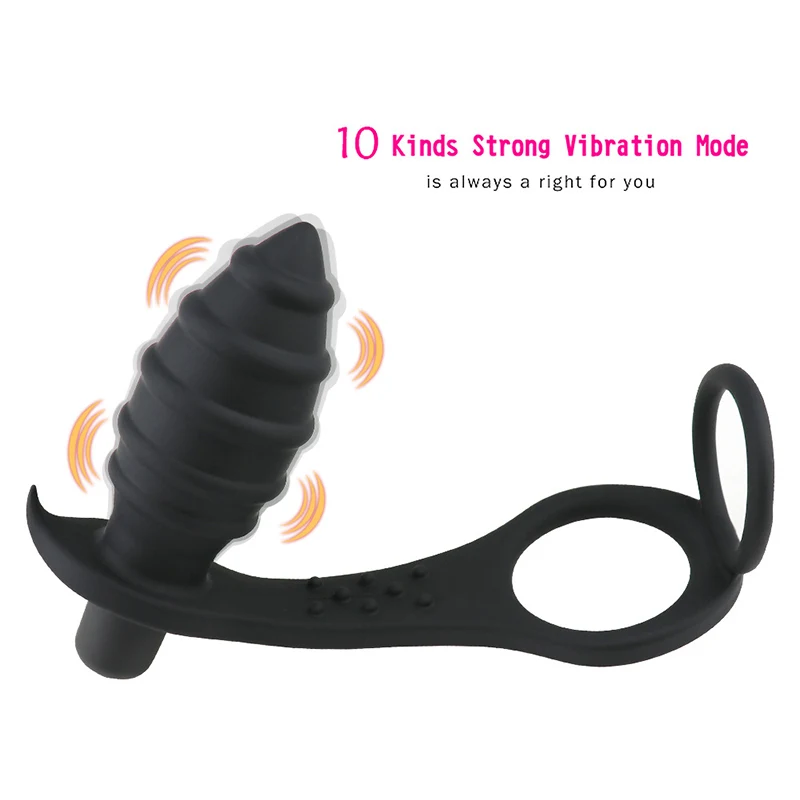 Silikonski 10 Hitrost Analni Vibrator za Moške Prostate Massager Seks obroč za Penis Analni stimulator Butt Plug Intimno Analni seks igračke za Moške