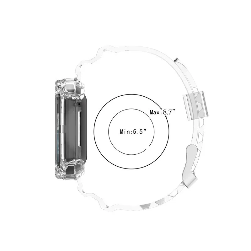 Silikonski Jasno Primeru Trak za Fitbit Obratno 3 / Fitbit Občutek Gledati Band Zapestnico in Zaščitni Pokrov za Fitbit Versa3/Sense