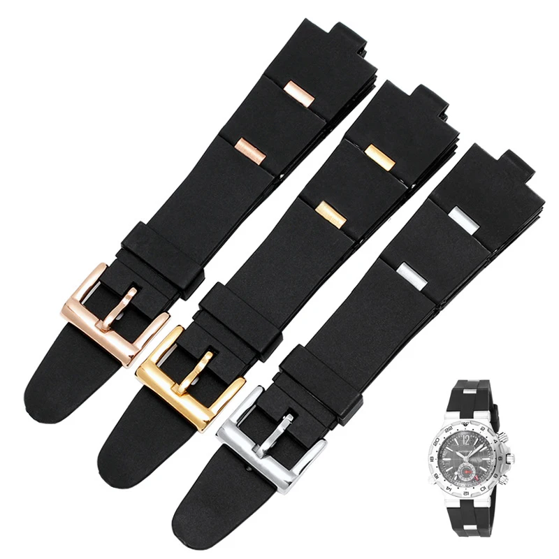 Silikonski watch barcelet watch oprema trak za Bvlgari dp42c14svdgmt konveksna gume trak za moške in ženske 22 * 8 / 24 * 8