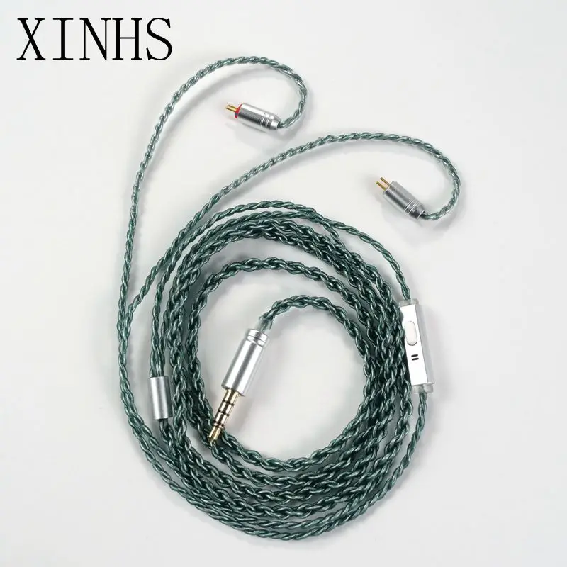 Silver Plated Slušalke Nadgradnjo Kabel z Mikrofonom 3,5 mm Vtič MMCX/QDC/0.78/0.75 mm 2Pin za Shure SE215 SE535 TFZ T2 F3