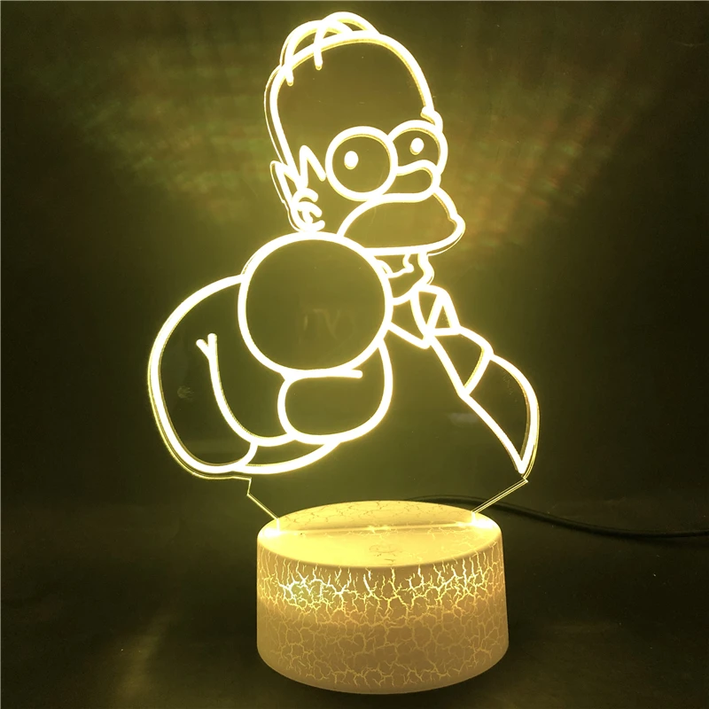Simpsons Slika Edinstven 3D Led Nočna Otroci Darilo za Rojstni dan za Spalnica Dekor podatkovnega kabla Usb je Baterija Desk Srčkan Simpsons 3d Lučka Ura Znanja