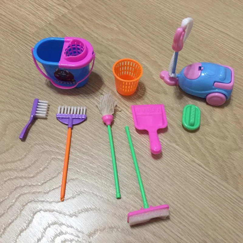 Simulacija dekle igrati hiša igrače, orodje za čiščenje igrače za otroke, Igranje Vlog Ustvarjalno Izobraževalne Igrače Mini Mop Metlo Vedro