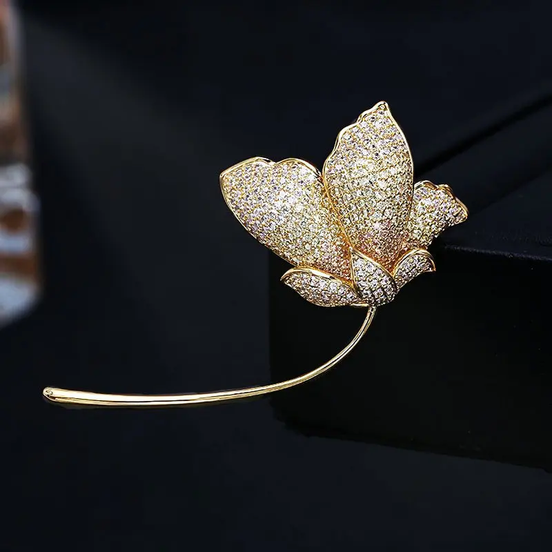 SINZRY vroče korejski stilsko kubičnih cirkonij sweety cvet cvet osebnost broške pin elegantna dama obleko, nakit, pribor