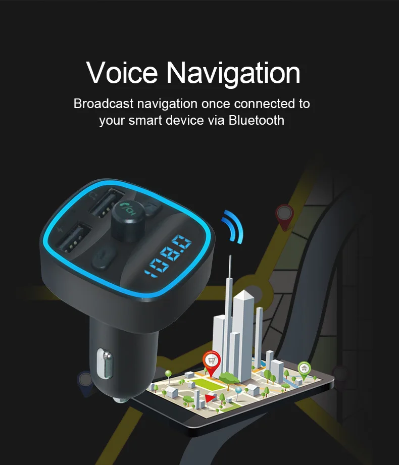 Siparnuo Bluetooth, FM Oddajniki FM Modulator Bluetooth Oddajnik Avto Roko Prosto Transmisor Bluetooth QC3.0 2 USB Avto MP3 T25