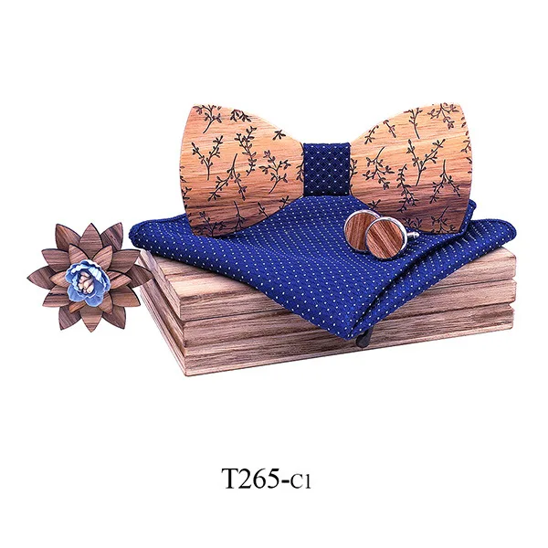 Sitonjwly Moške Ročne Lesene metuljčki Handkerchief zapestne gumbe, Broška Set za Poroko Corbatas Oblikovalec Cravat Corsage Set