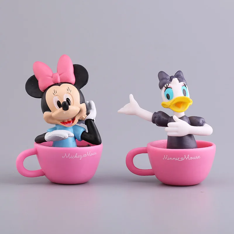 Skodelico kave Mickey, Donald Minnie figuric 8 cm Winnie Številke Mini PVC Otroci Številke Komplet Igrač za Rojstni dan Darila