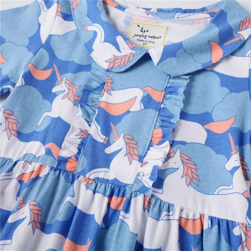 Skoki Metrov Princes Stranka Tutu Obleke Poletje Ovratnik Unicorns Otroška Oblačila Vroče Prodajo 2020 Otroci Tunika Živali, Dekleta Obleke