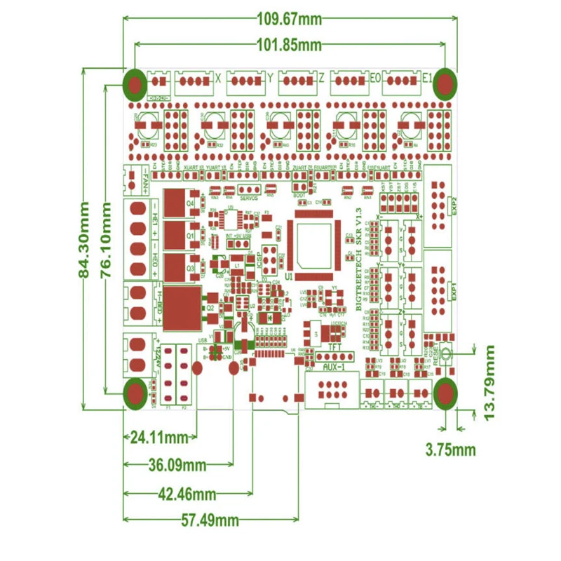 SKR V1.3 32-Bitne Nadzorne plošče za 3D Tiskalnik Del Podporo TMC2130 SPI TMC2208 UART Pogon Delovni Način