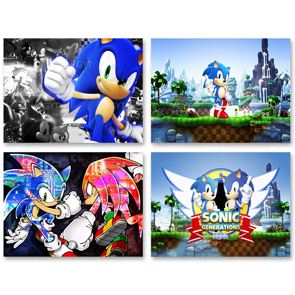 Slika Domov Dekoracijo Slikarstvo 5D DIY Vezenje Diamond Igri Sonic Znakov Celoten Krog Vaja Ročno Navzkrižno Šiv Wall Art