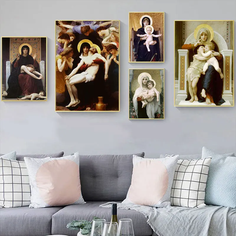 Slike Devica Marija Kristusa verske Katoliške Umetnosti Doma, dnevna Soba, Spalnica Dekor Natisni Plakat Slika, Slikarstvo Stensko Platno