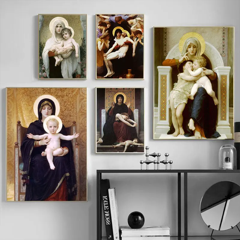 Slike Devica Marija Kristusa verske Katoliške Umetnosti Doma, dnevna Soba, Spalnica Dekor Natisni Plakat Slika, Slikarstvo Stensko Platno
