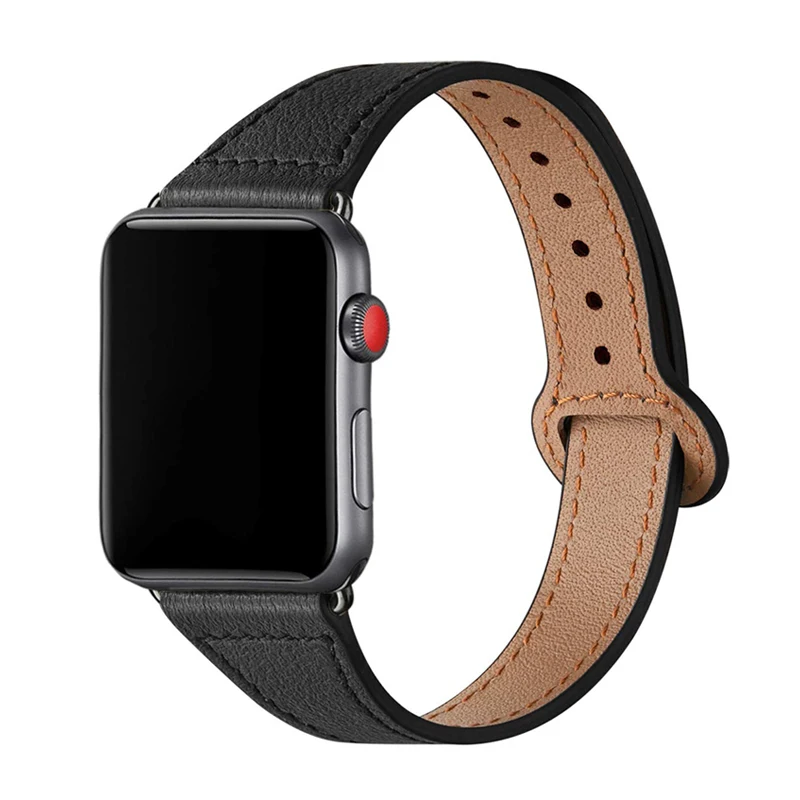 Slim Pravega Usnja zanke Za Apple watch band 38 mm 40 mm 44 42mm iWatch traku serija 5/4/3/2/1 zapestnica wristbelt Dodatki