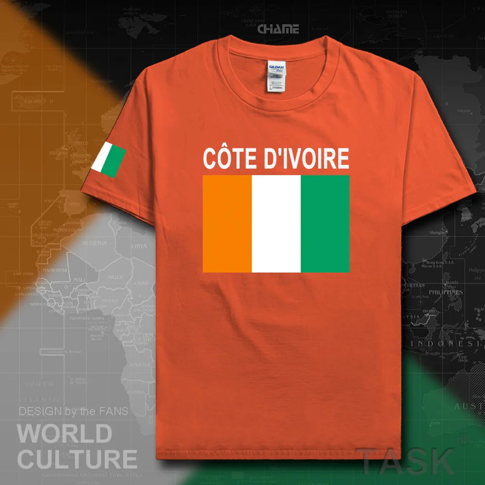 Slonokoščena Obala moški majica s kratkimi rokavi 2017 dresov narod ekipa tshirt bombaža t-shirt športnih oblačil tees CIV Ivorian Ivoirian Cote d ' ivoire