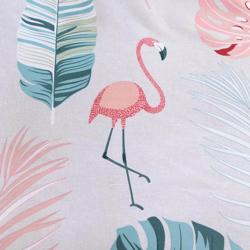 SlowDream Risanka Flamingo Tiskana Posteljnina Set Listov Rjuhe Kritje Tolažnik Eno Dvojno Ravno List Bedspead Posteljo Nastavite Na Debelo