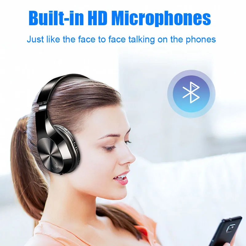 Slušalke Bluetooth Slušalke Nad Uho Brezžične Stereo Slušalke Mehko Usnje, Naušniki Vgrajen Micfor PC/Cell Phones/TV Bluetooth