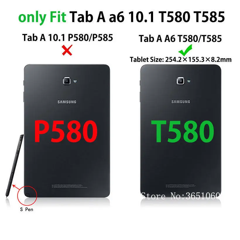 SM-T580 Tablični Primeru Za Samsung Galaxy Tab a6 10.1