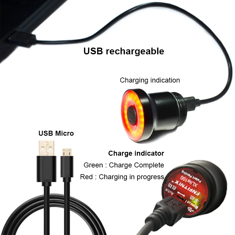 Smart Auto Zavora za Zaznavanje Skateboard Luč Cikel COB LED Zadnje Luči Skuterji Pribor Nepremočljiva USB Polnjenje Rep Luči
