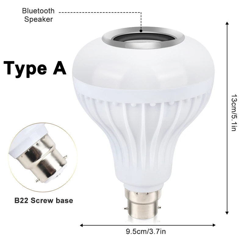 Smart E27 B22 Ampul LED Sijalka RGB Svetlobe Brezžični Bluetooth Audio (zvok Bluetooth Zvočnika Predvajanje Glasbe Zatemniti Svetilko z 24keys Daljinski upravljalnik