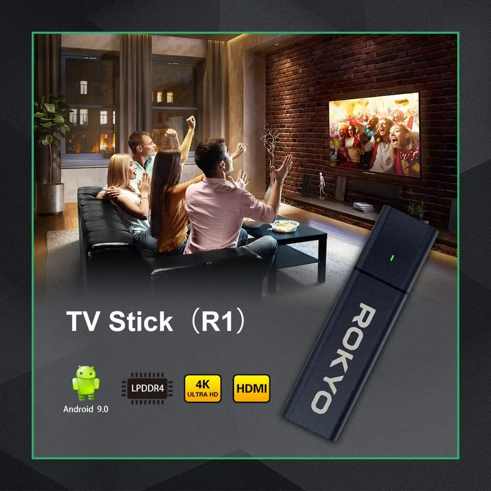 Smart TV Palico ROKYO R1 Android 9.0 Quad Core Amlogic S905Y2 WiFi2.4G 4K LPDDR4 2 gb RAM 8 GB ROM Media Player, TV Dongle Sprejemnik