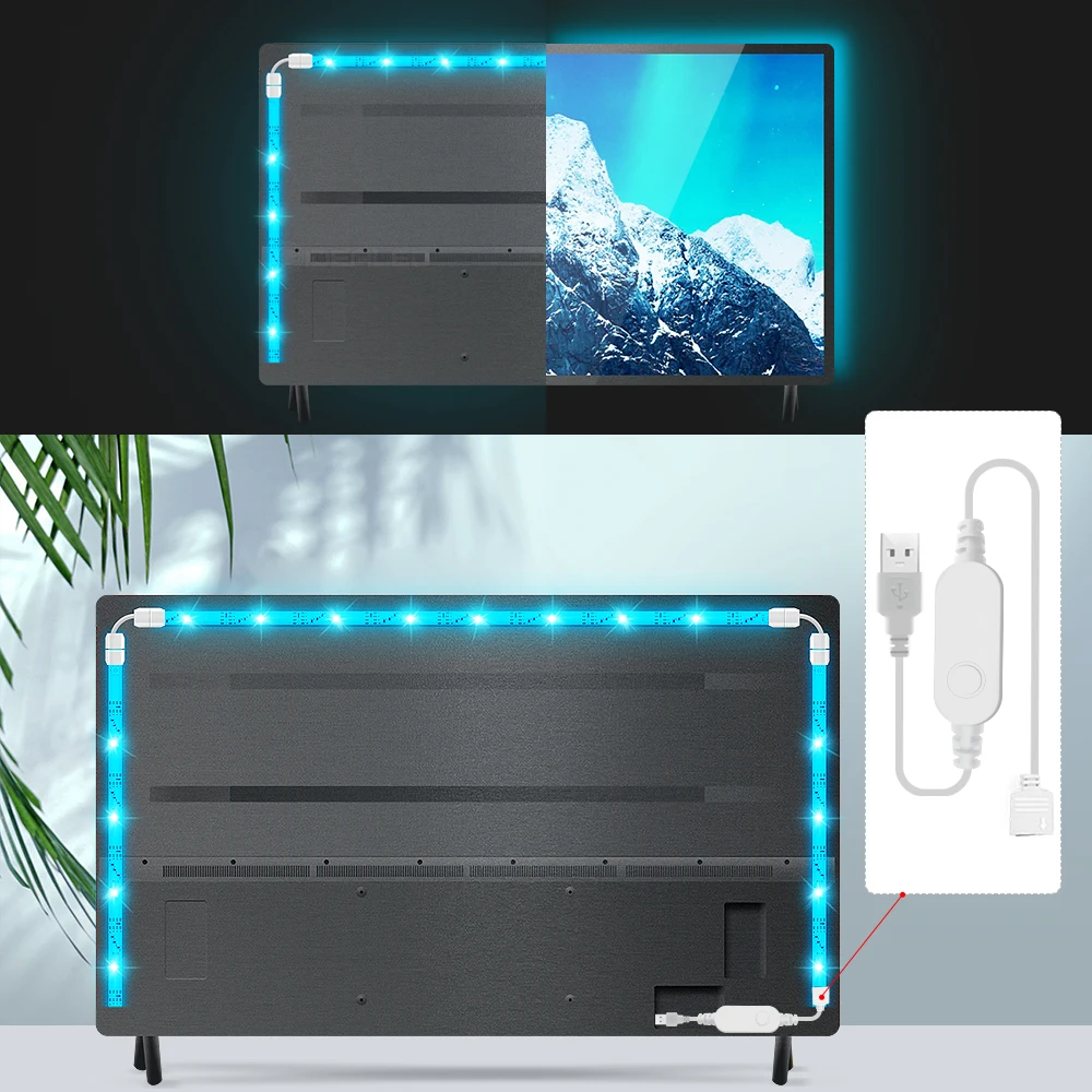 Smart Zigbee TV RGB Luči Trakovi APP Nadzor za 40-60 palčni HDTV Ozadja USB Powered delo z Alexa Echo plus SmartThings Hub
