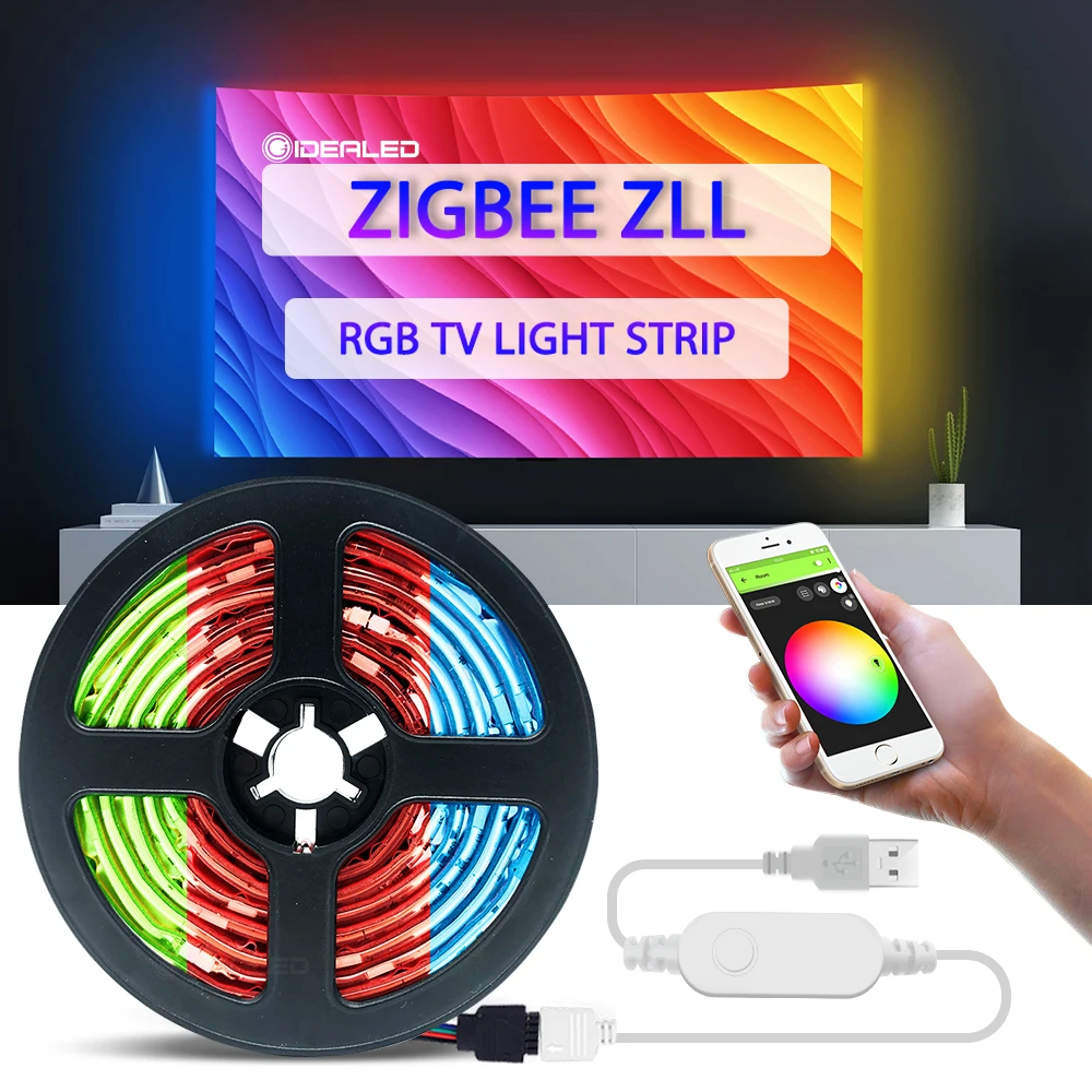 Smart Zigbee TV RGB Luči Trakovi APP Nadzor za 40-60 palčni HDTV Ozadja USB Powered delo z Alexa Echo plus SmartThings Hub