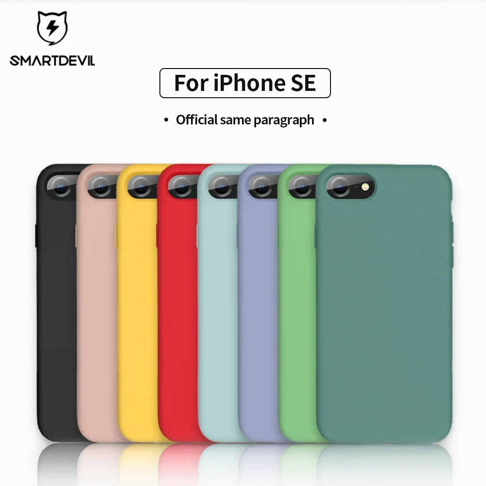 SmartDevil Primeru Telefon Za iPhone SE 2020 Primeru Trdne Barve Za iPhone SE 2020 Silikonski Pari Srčkano Sladkarije Barve, Mehka Preprosta