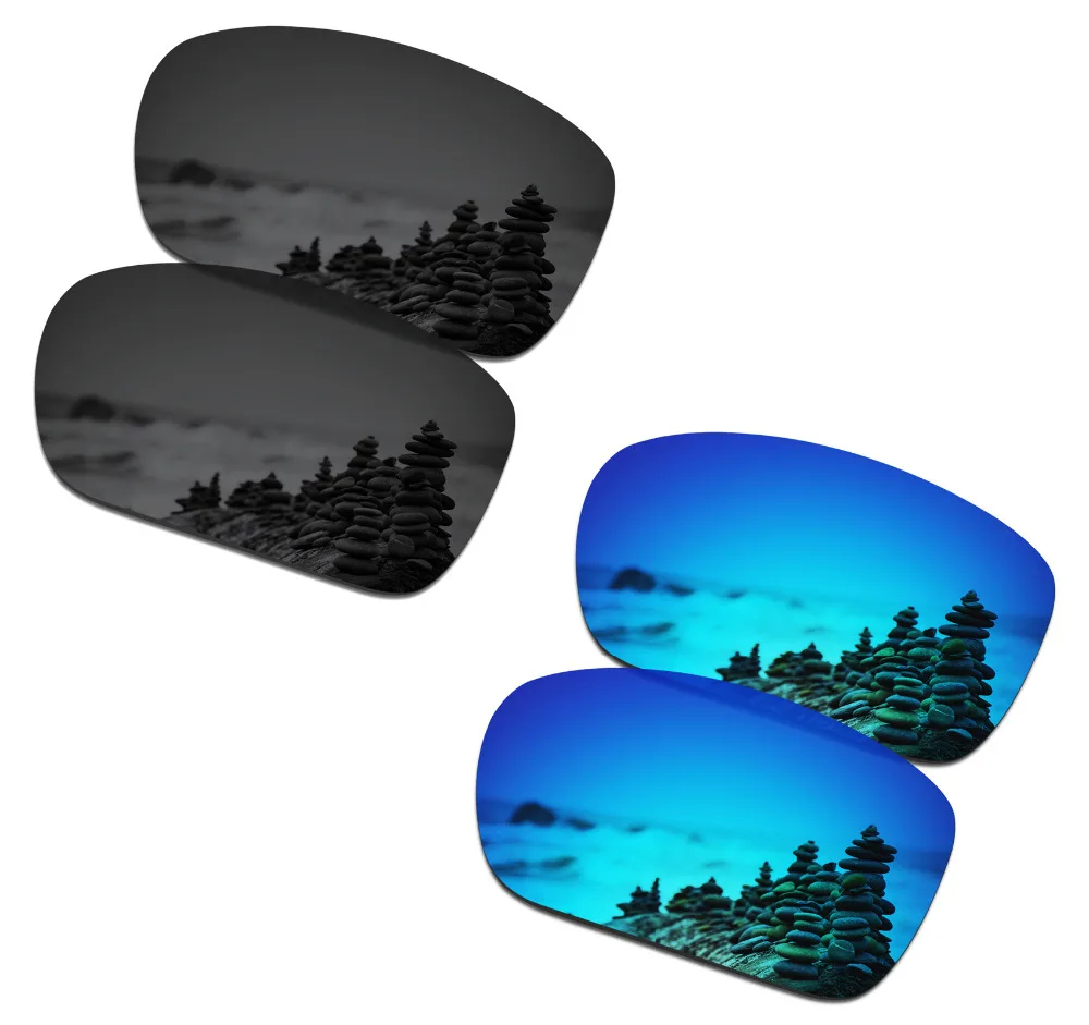 SmartVLT 2 Parov Polarizirana sončna Očala Zamenjava Leč za Oakley Turbine Stealth Črna in Modra Led