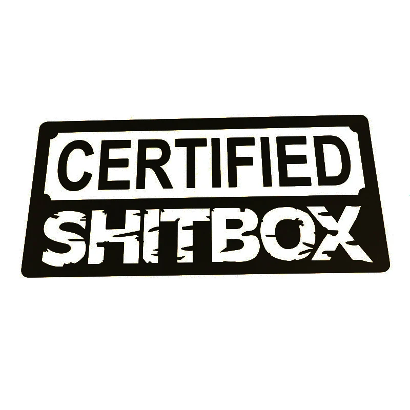 Smešno Certified Shitbox 4x4 Hoon Avto Nalepke Avtomobile, Motorna kolesa Dodatki Zunanjost Vinilne Nalepke za Honda, Lada Bmw, Audi,