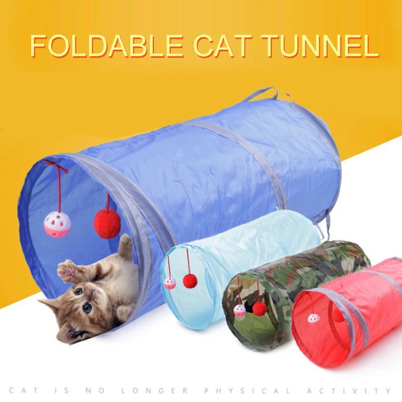 Smešno Hišnih Mačk Tunel 2 Luknje Igra Cevi Kroglice Upogljivi Crinkle Mucek, Igrače Za Hišne Potrebščine