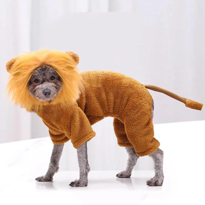 Smešno igri Cute Lev Obleka-up Ljubljenčka Psa Kostum za noč Čarovnic, Božič, Oblačila Za Majhne Pse Cosplay Fancy Runo Jumpsuit Za Chihuahua