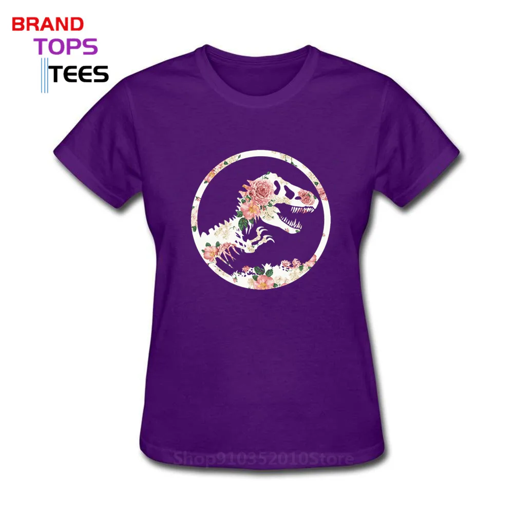 Smešno Jurassic Svetu majica s kratkimi rokavi ženske Cvetlični motiv Dinozaver Park T-shirt mlada ženska mladinska slim dekle Dino tee shirt femme camiseta
