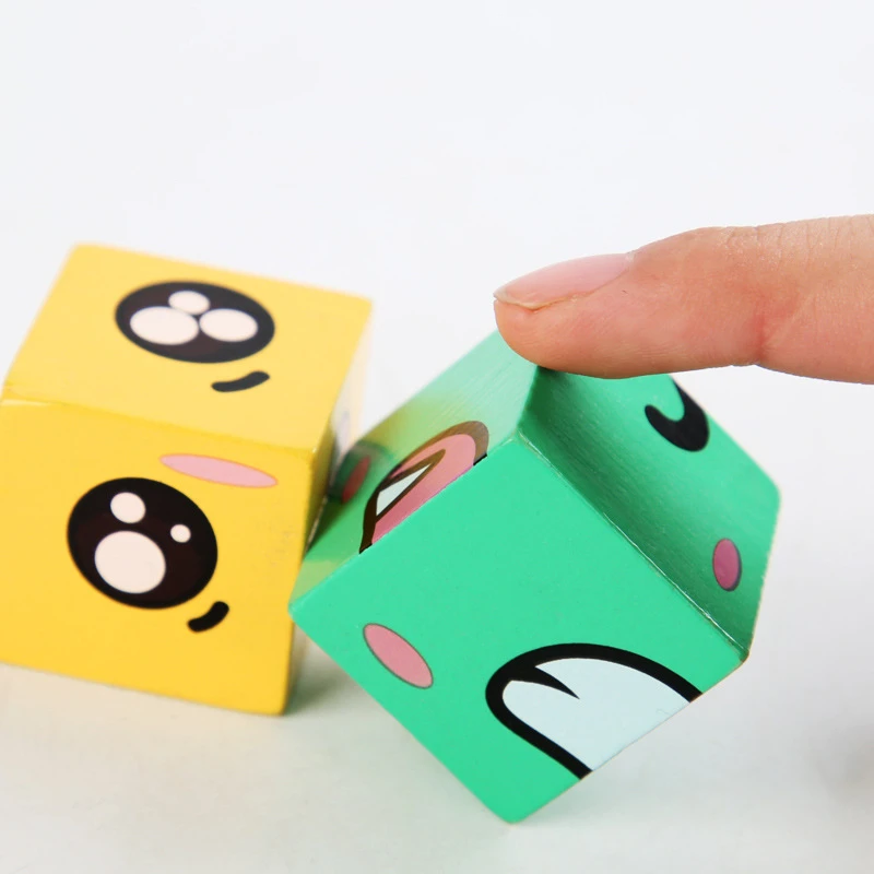 Smešno Lesene Stranka Igre Spreminjajočim Igrače Otrok Izraz Puzzle gradniki Učenje, Izobraževanje Darila za Otroke
