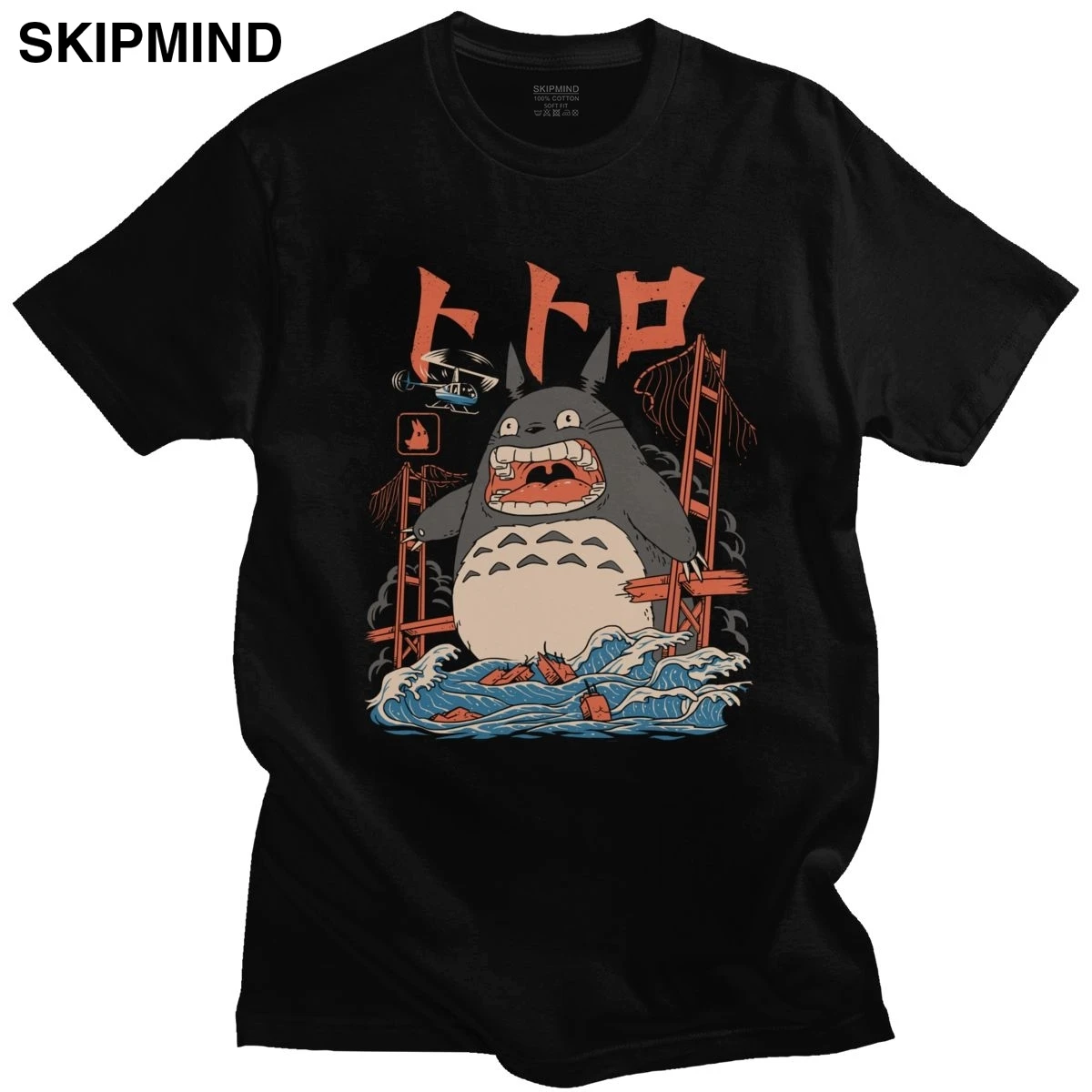 Smešno Moj Sosed Totoro Napad Rokavi Moški Bombaž Hayao Miyazaki Anime T-shirt Kratek Rokav Studio Ghibli Tee Natisnjen Tshirt