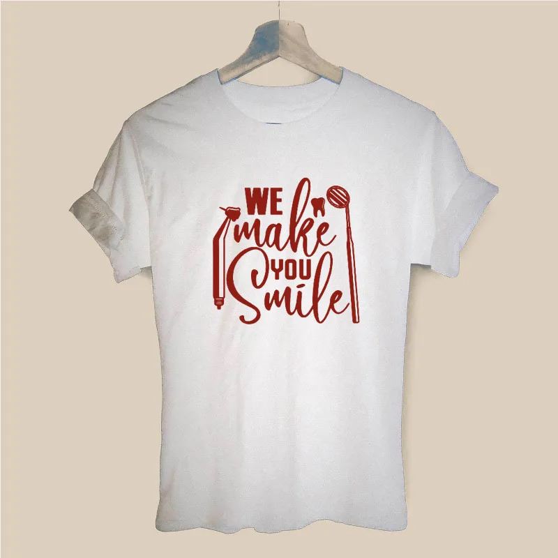 Smo Vaš Nasmeh Zobozdravnik Harajuku T Shirt Smešno majica s kratkimi rokavi Ženske Oblačila, Casual Kratek Rokav Vrhovi Tees Plus Velikost