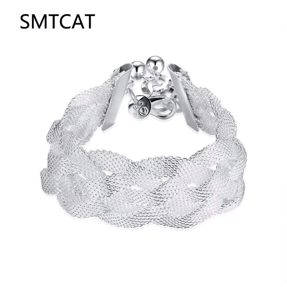 SMTCAT Ženske nakita 925 Resnično Srebrne Barve moda čar 8