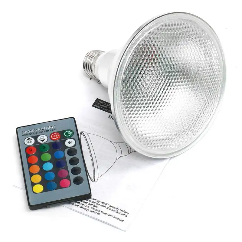 Smuxi E27 LED Reflektorji RGB Žarnica Zatemniti Čarobno Stopnji Svetlobe 20W PAR38 20W Svetlobo na Prostem Poplav Svetlobe Z Daljinskim upravljalnikom